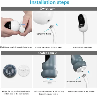 SnelShoppen Clip-houder voor Owlet Cam 2 / Owlet Cam Slimme Baby Monitor - Zwart
