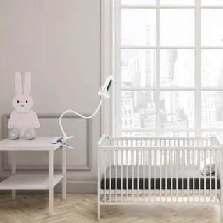 SnelShoppen - Flexibele Babyfoonhouder voor Babyfoon met Camera, Compatibel met BOIFUN VB610, 2,4 GHz Cliphouder, Ideaal voor Thuis en Onderweg, Stevi