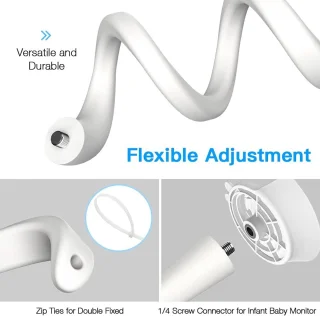 SnelShoppen - Flexibele babymonitorhouder voor babyfoon met camera, wit