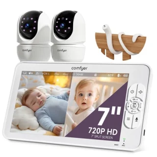 Split-screen baby monitor met 2 camera's