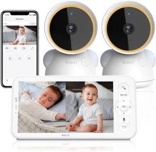 Thijox babyfoon met 2 camera's, 5 inch wifi-video en app