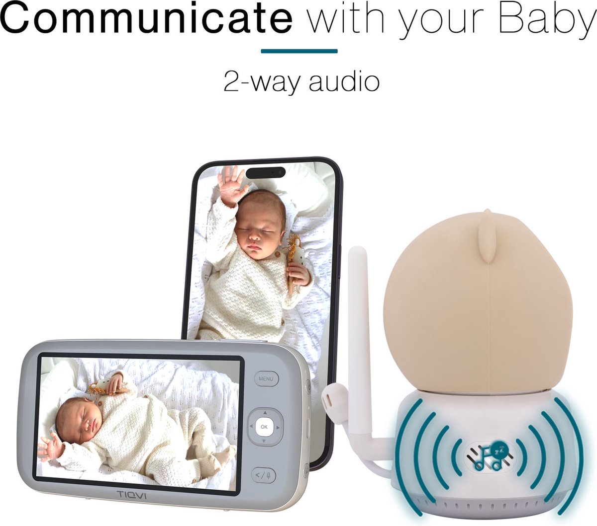 Tiqvi Smart Babyfoon met Camera en Monitor 1080P
