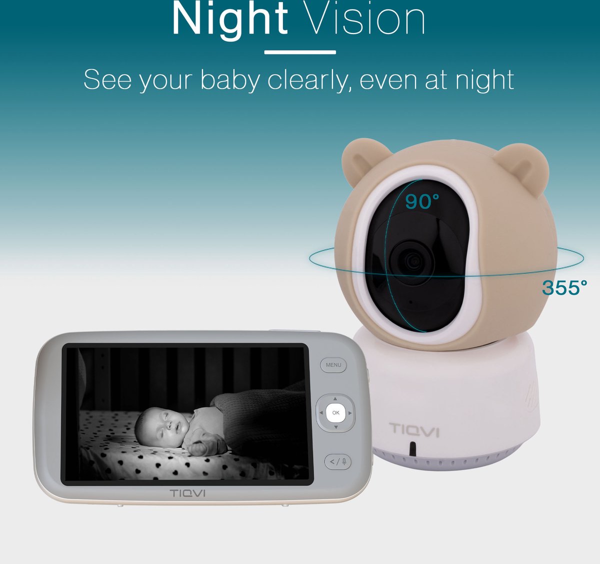 Tiqvi Smart Babyfoon met Camera en Monitor 1080P