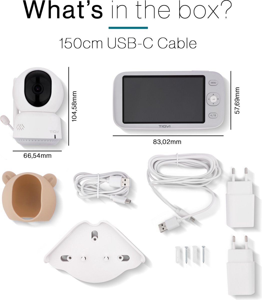 Tiqvi Smart Babyfoon met Camera en Monitor 1080P