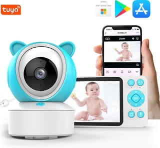 Tuya Babyfoon met 5 inch scherm en draaibare PTZ camera