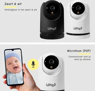 Umea Babyfoon met Camera 1080P Wit