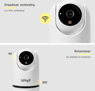 Umea Babyfoon met Camera 1080P Wit