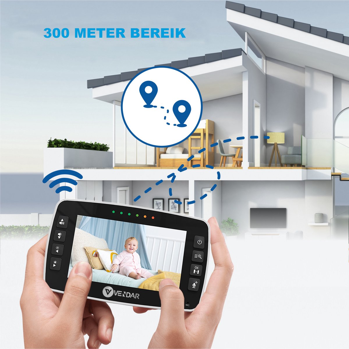 Vendar Babyfoon PRO 4.3 Inch met Camera