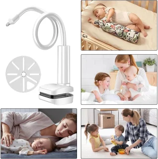 Verstelbare Camerabevestiging - Flexibele Monitorhouder - Babykamer Beveiligen - Boorvrije Installatie - 15 x 10 x 6 cm - Wit