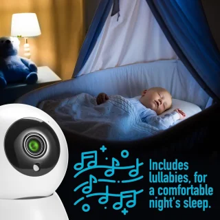 Video Babyfoon 1080P FHD 5 Inch LCD Parelwit
