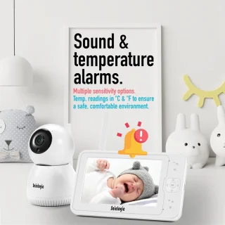 Video Babyfoon 1080P FHD 5 Inch LCD Parelwit
