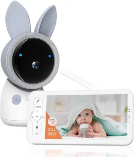 Video babyfoon met 5 inch scherm, wit