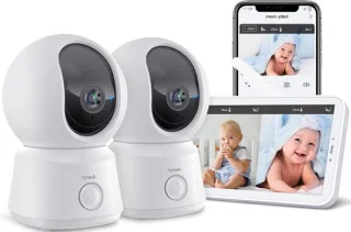 Videobabyfoon 2 camera's 5 inch scherm wit