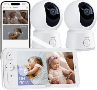 Videobabyfoon met 2 camera's - wit