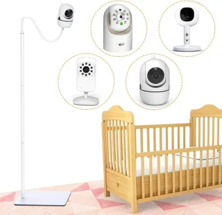 Vloerstandaard babyfoon en babycamera zwart