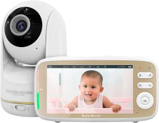 Vulpes Goods Babycare PRO Babyfoon met Camera 5 inch Full HD Wit
