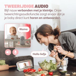 Vulpes Goods Babycare PRO Babyfoon met Camera 5 inch Full HD Wit