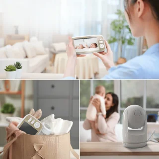 Vulpes Goods Babycare PRO Babyfoon met Camera 5 inch Full HD Wit