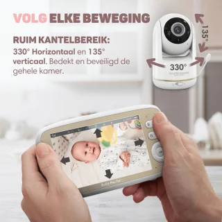 Vulpes Goods Babycare PRO Babyfoon met Camera 5 inch Full HD Wit