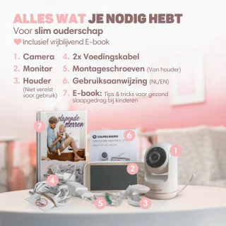 Vulpes Goods Babycare PRO Babyfoon met Camera 5 inch Full HD Wit