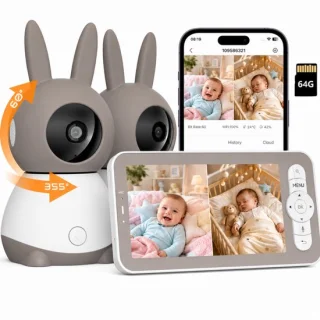 Wifi babyfoon met 2 camera's en 5 inch scherm