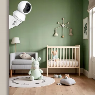WiTi babyfoon camera wandmontage wit