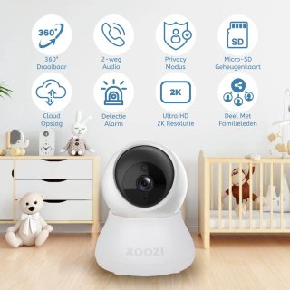 XOOZI Qt32 Babyfoon met Camera en App