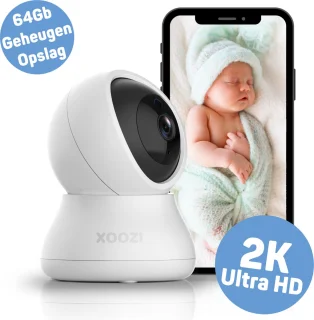 XOOZI Qt64 Babyfoon met Camera en 64GB Geheugenkaart