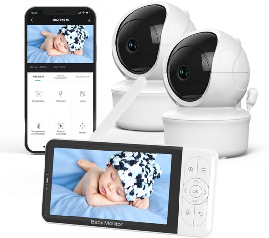 Youha Baby6T: complete WiFi-babyfoon met twee Full HD-camera’s