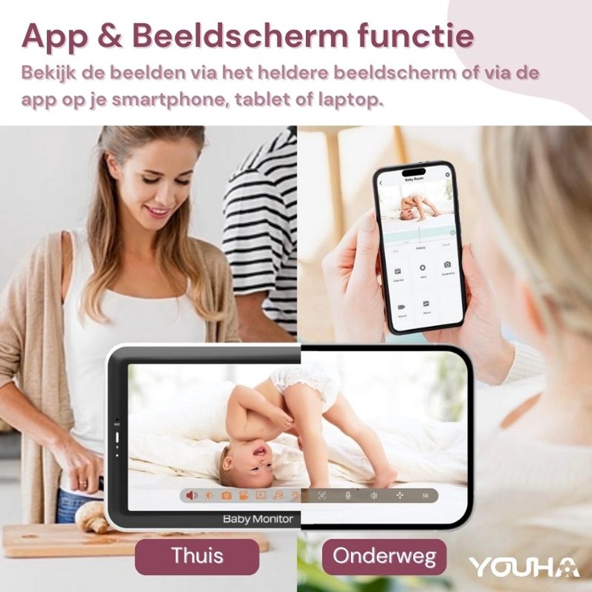 Youha Babyfoon Baby6T met Camera en Kleurenbeeldscherm