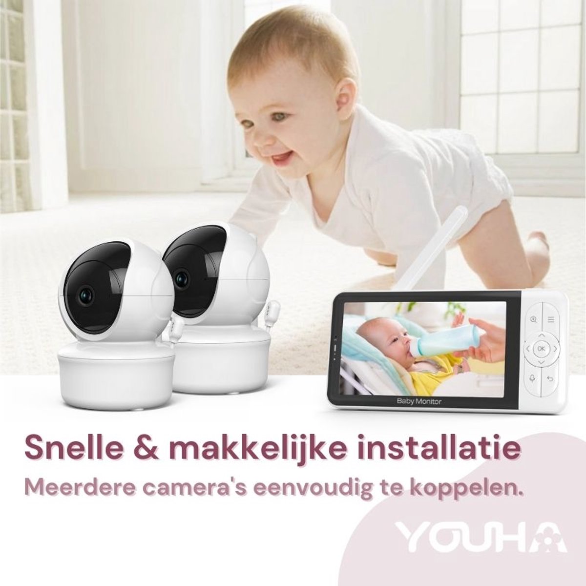 Youha Babyfoon Baby6T met Camera en Kleurenbeeldscherm