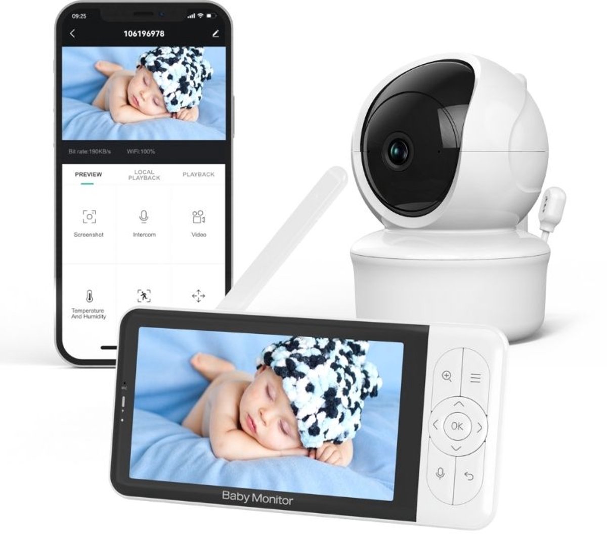 Youha Babyfoon Baby6T met Camera en Kleurenbeeldscherm