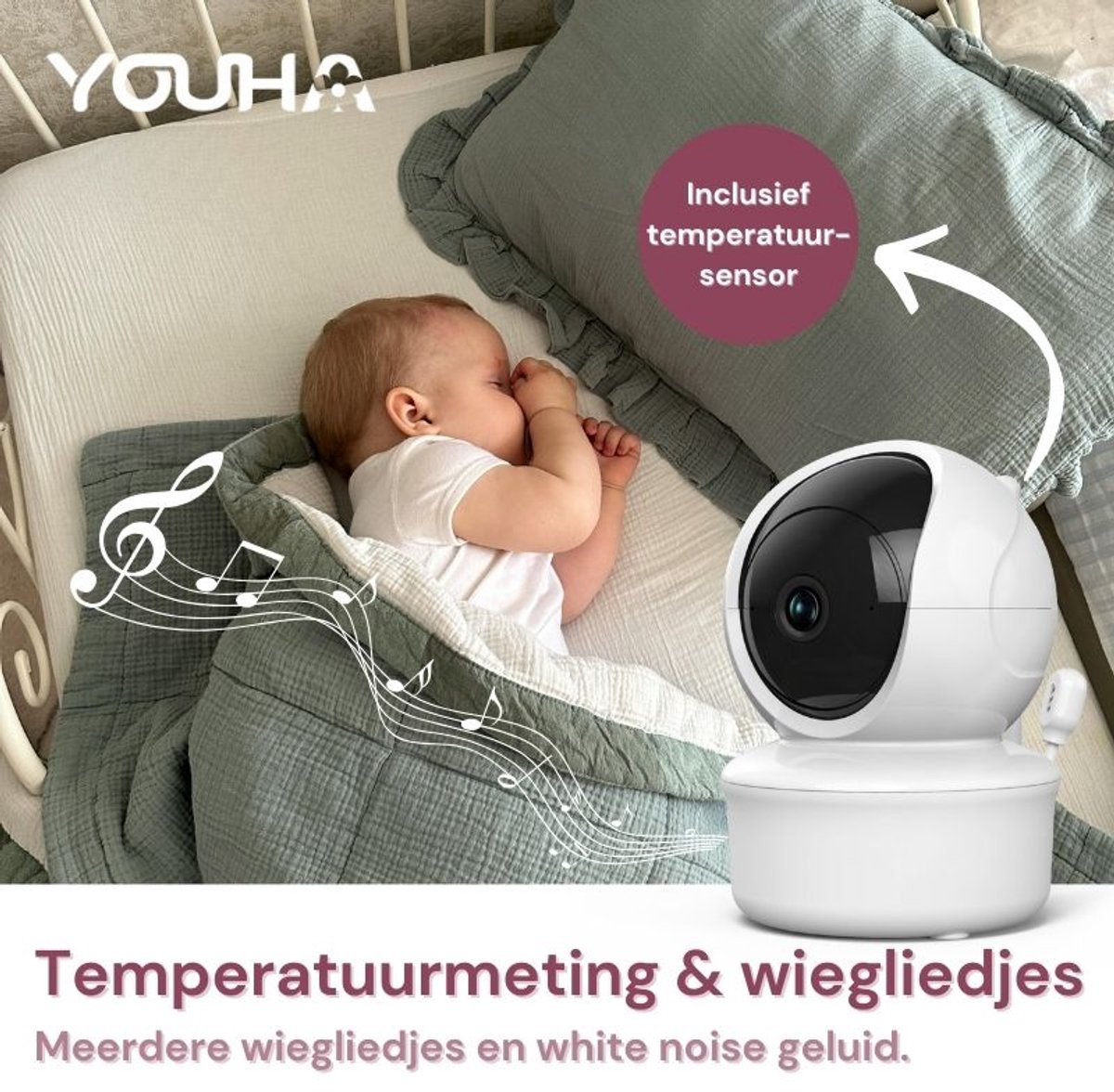 Youha Babyfoon Baby6T met Camera en Kleurenbeeldscherm
