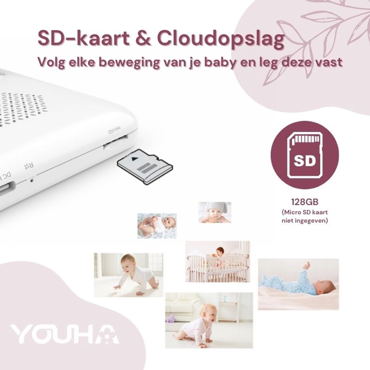 Youha Babyfoon Baby6T met Camera en Kleurenbeeldscherm