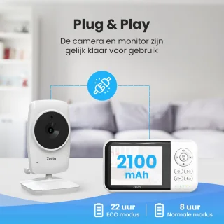 Zevio Babyfoon Comfort met 2 Camera's