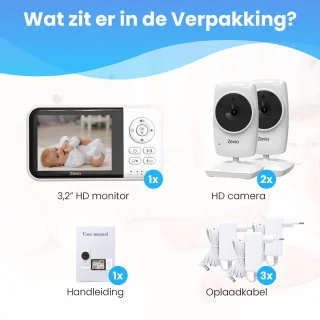 Zevio Babyfoon Comfort met 2 Camera's