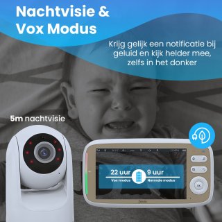 Zevio Babyfoon met Camera 5 Inch HD Scherm