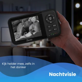 Zevio Comfort Babyfoon met 2 Camera's Zwart