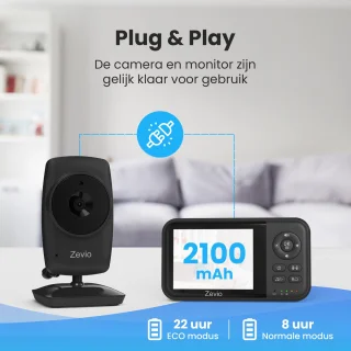 Zevio Comfort Babyfoon Zwart