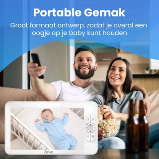 Zevio XL Elite Babyfoon met 2 Camera's en 7 Inch HD Monitor