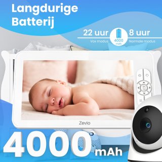 Zevio XL Elite Babyfoon met 2 Camera's en 7 Inch HD Monitor