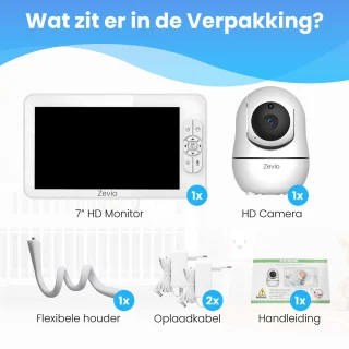 Zevio XL Elite Babyfoon met 7 Inch HD Camera