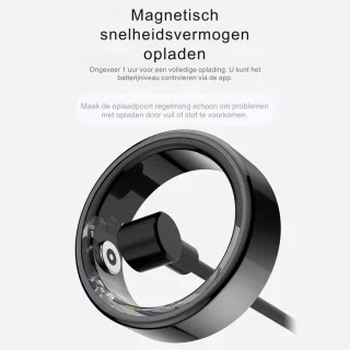 DrPhone RingSense V2 - Smart Ring - Europese ringmaat 59 - IP68 Waterdicht - 24-Uur Hartslagmonitoring – Slaapmonitor – Stappenteller – Mobiele App - Zilver