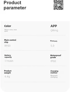 DrPhone RingSense V2 - Smart Ring - Europese ringmaat 59 - IP68 Waterdicht - 24-Uur Hartslagmonitoring – Slaapmonitor – Stappenteller – Mobiele App - Zilver