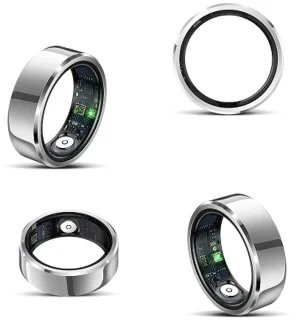 DrPhone RingSense V2 - Smart Ring - Europese ringmaat 59 - IP68 Waterdicht - 24-Uur Hartslagmonitoring – Slaapmonitor – Stappenteller – Mobiele App - Zilver