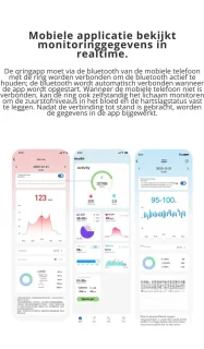 DrPhone RingSense V2 - Smart Ring - Europese ringmaat 59 - IP68 Waterdicht - 24-Uur Hartslagmonitoring – Slaapmonitor – Stappenteller – Mobiele App - Zilver