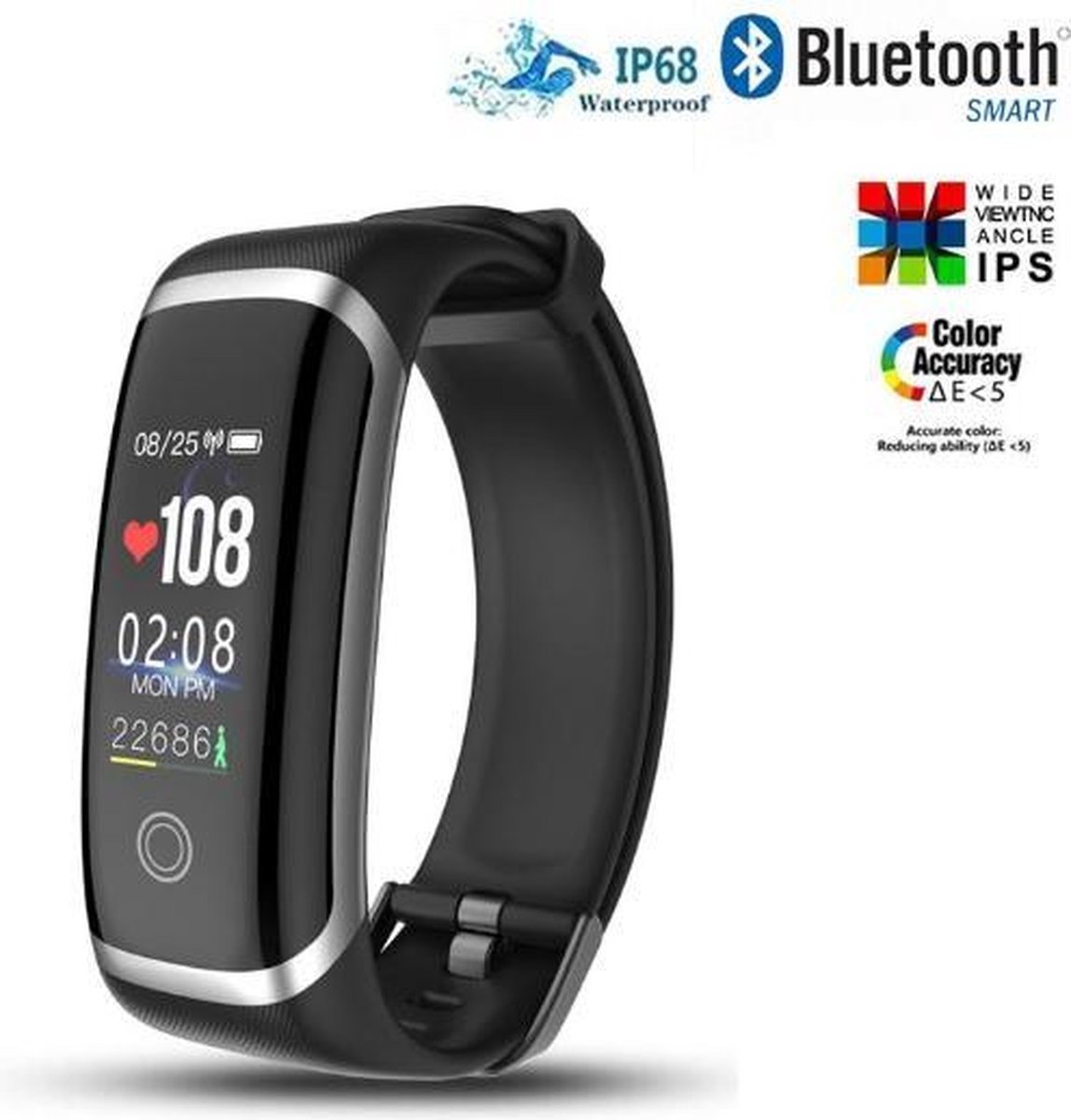 De DrPhone L4 Pro 2 Smartwatch Zwart/Zilver in één oogopslag