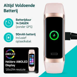 FITAGE Stappenteller Horloge Roze - Dames & Heren