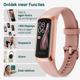 FITAGE Stappenteller Horloge Roze - Dames & Heren