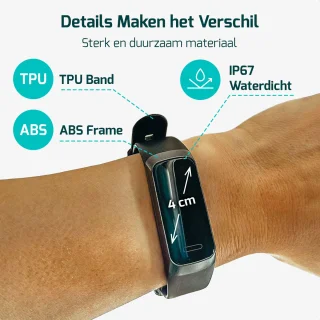 FITAGE Stappenteller Smartwatch Zwart